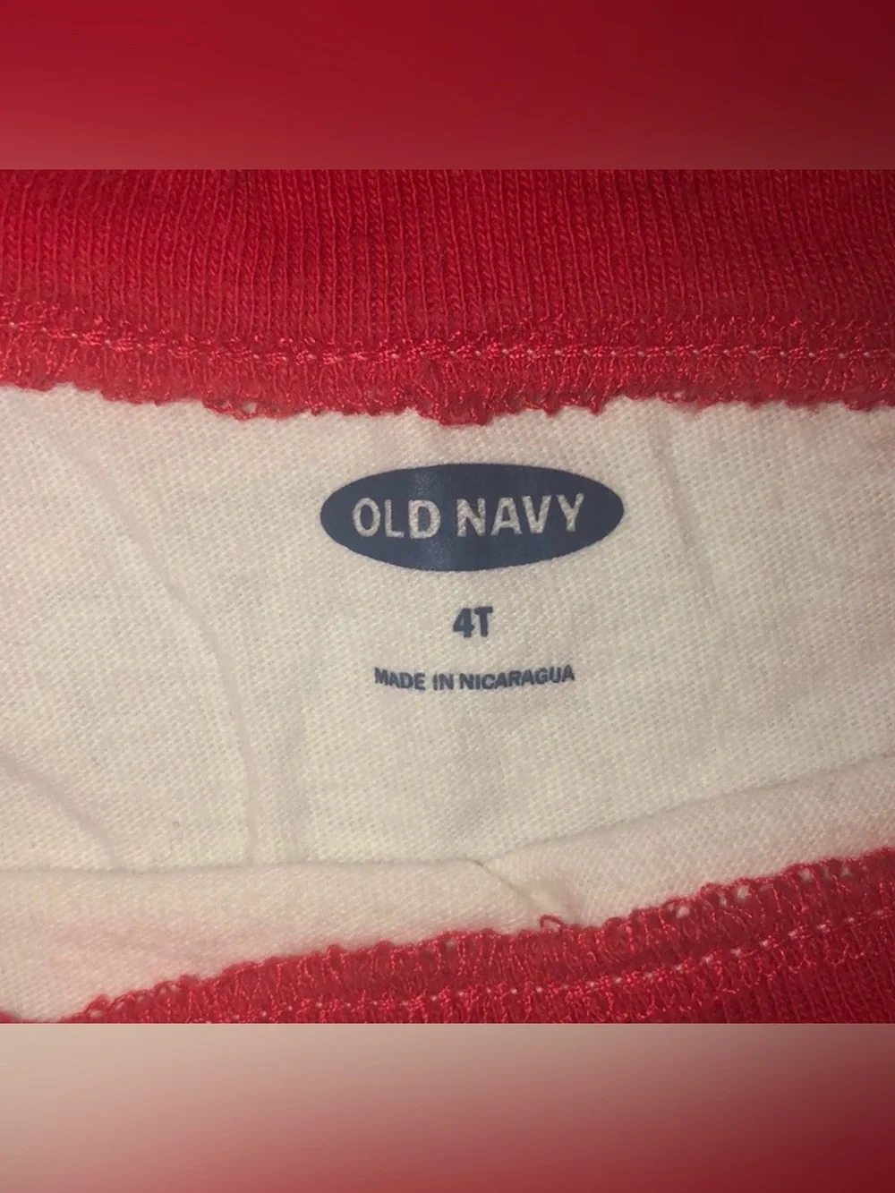 Old Navy Toddler Boy Long Sleeve Bison on Bicycle Graphic Tee T-Shirt White Red